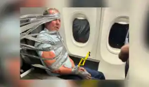 Passageiro bêbado ataca tripulação em voo da American Airlines e acaba preso com fita adesiva