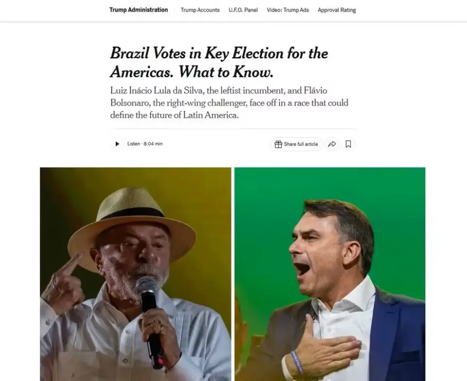 Eleição no Brasil vai ditar futuro da América Latina, diz jornal americano