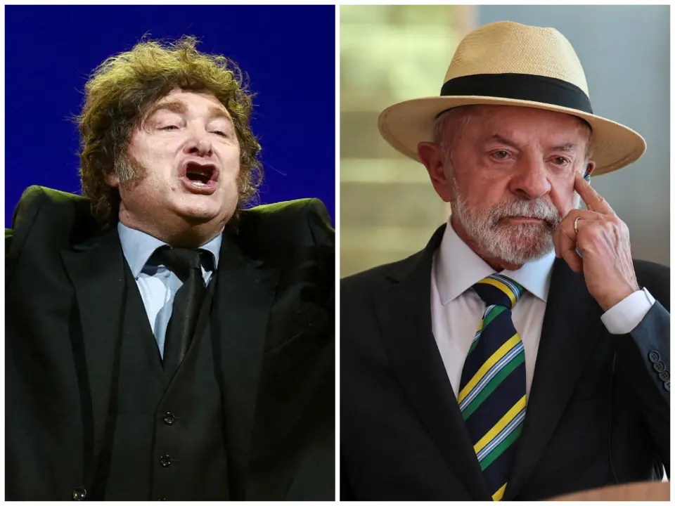 Milei compartilha série de posts nas redes sociais com críticas a Lula